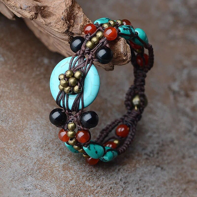 Handmade Turquoise & Carnelian Stone Bracelets