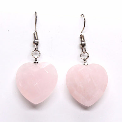 Pink Rose Quartz Kraft-beads Silver Plated  Heart Jewelry