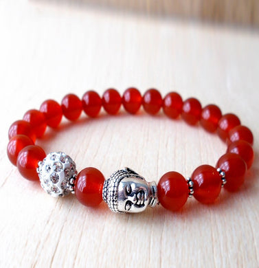 Buddha Head Carnelian Bracelet