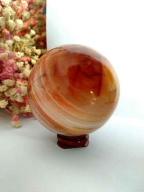 Red Carnelian Geode Crystal Sphere Ball