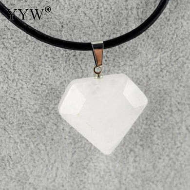 Super Hero Clear Quartz Heart Pendant Necklace