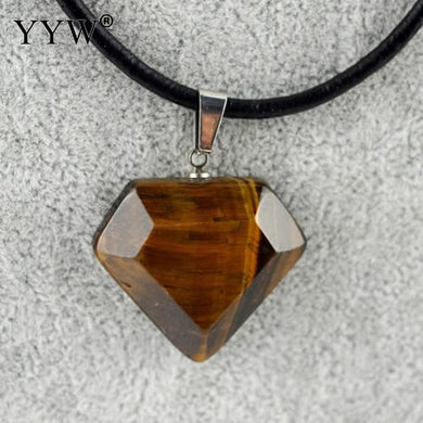 Super Hero Tiger Eye Heart Pendant Necklace