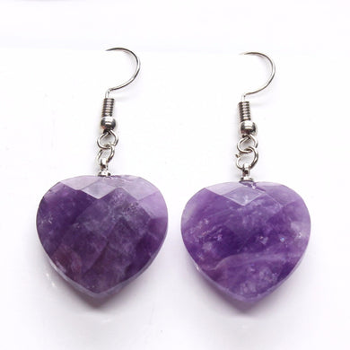 Amethyst Kraft-beads Silver Plated  Love Heart Jewelry