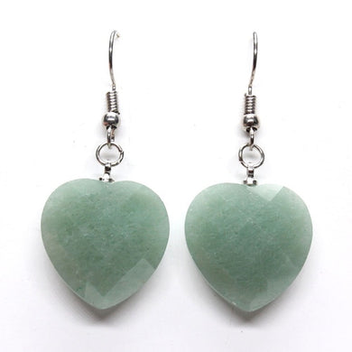 Green Aventurine Kraft-beads Silver Plated Love Heart Jewelry