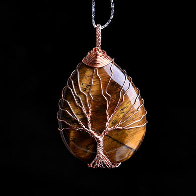 Tree Life Natural Tiger Eye Pendant Jewelry