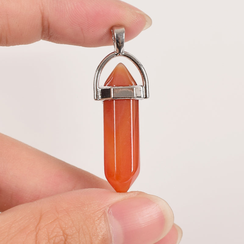 30mm Natural Carnelian Hexagonal Pendulum